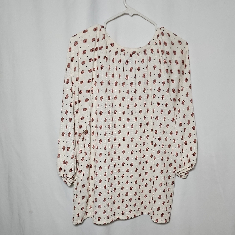 Croft & Barrow Cream and Red Blouse. Size XL - Picture 5 of 6